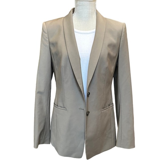 Ann Taylor Womens Grey Two Button Wool Blazer Size 6 - Picture 3 of 16